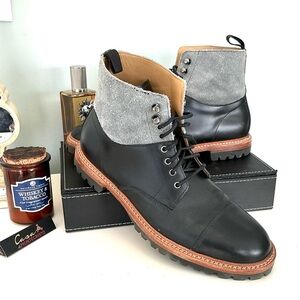 Cole Haan Judson Cap Toe Black and Gray Leather Lace Tie Men’s sz 9